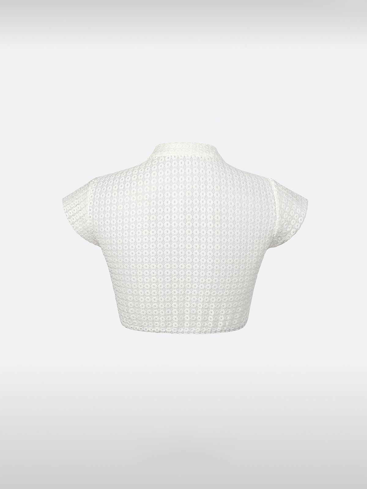 Weiß Kurzarm Dirndlbluse aus Lochspitze